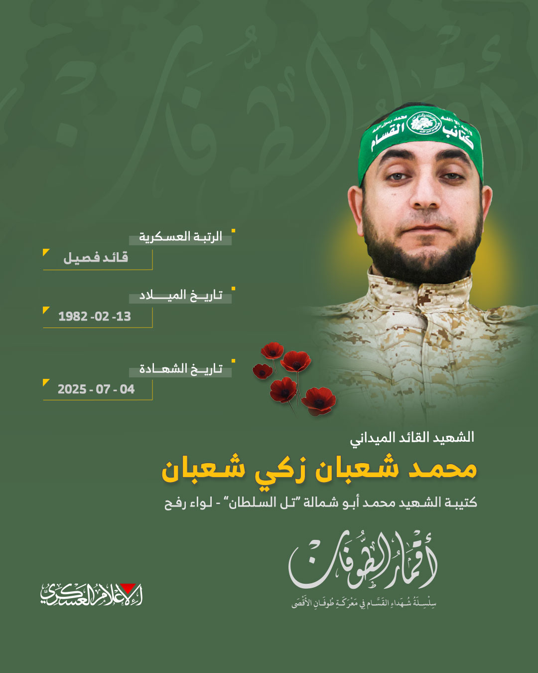 الشهيد القائد الميداني/ محمد شعبان شعبان