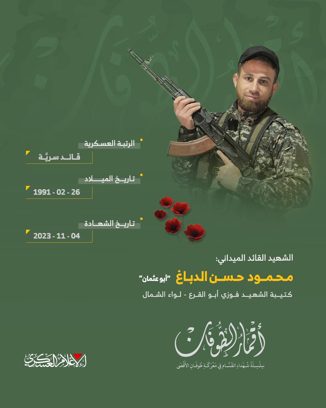 الشهيد القائد الميداني/ محمود حسن الدباغ